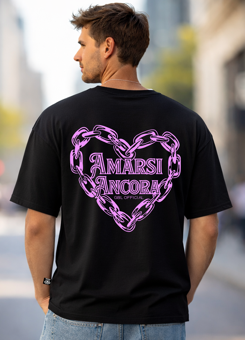 T-SHIRT GLOBAL BRAND ART. 8003 - NERO/FUXIA