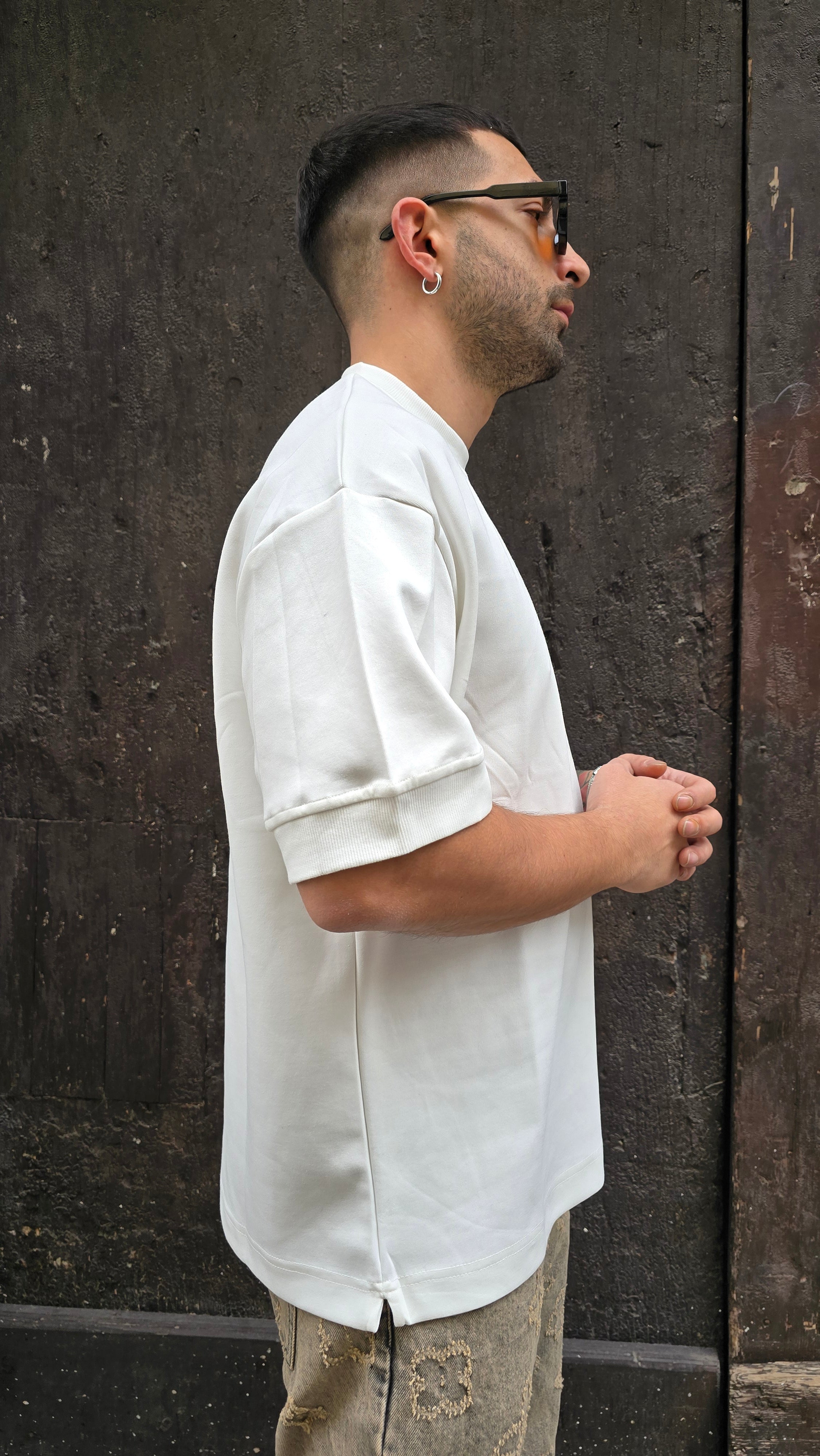 T-Shirt Interlock Oversize - Bianco