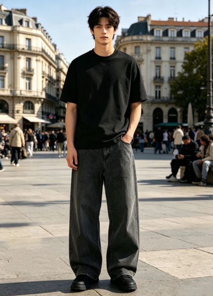 JEANS BAGGY ART. BG800-4 - GRIGIO
