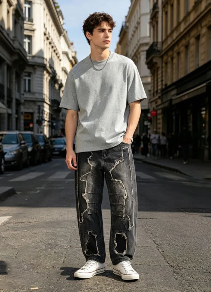 JEANS BAGGY ART. KK3227# - NERO