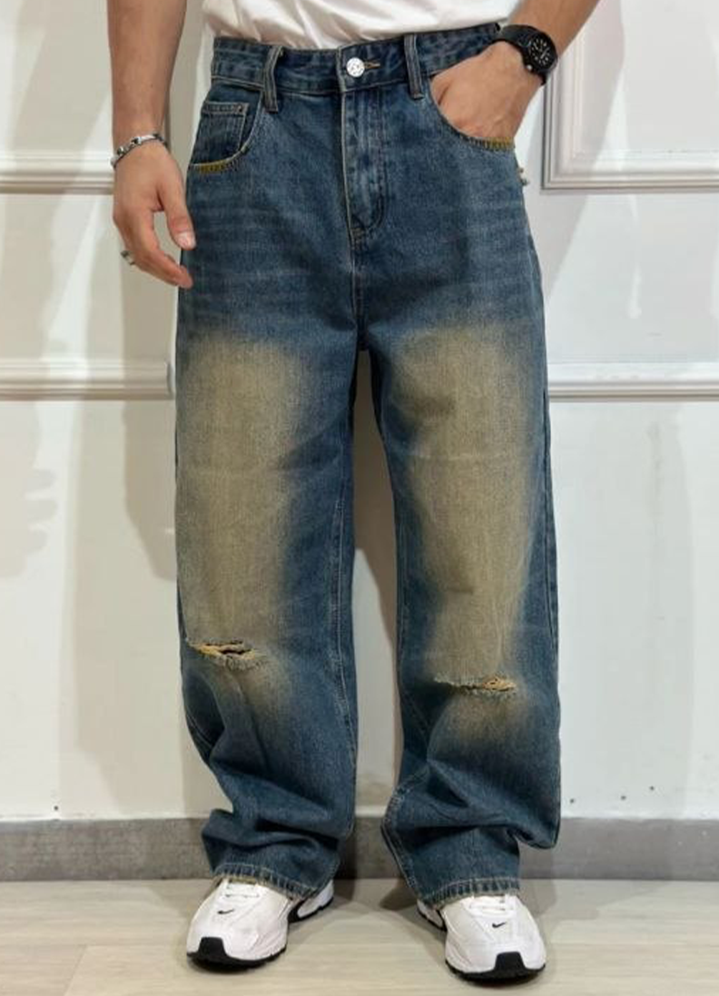 JEANS BAGGY ART. JK03 - BLU SABBIATO