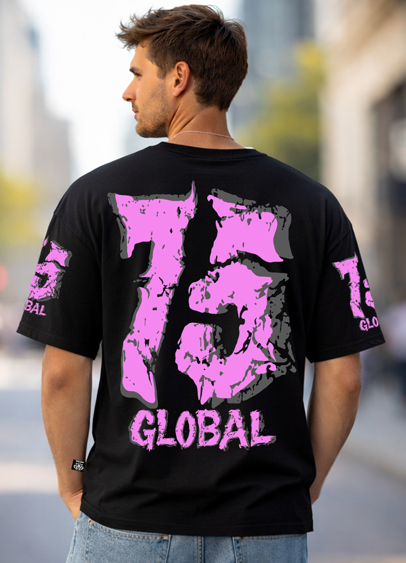 T-SHIRT GLOBAL BRAND ART. 8002 - NERO/FUXIA