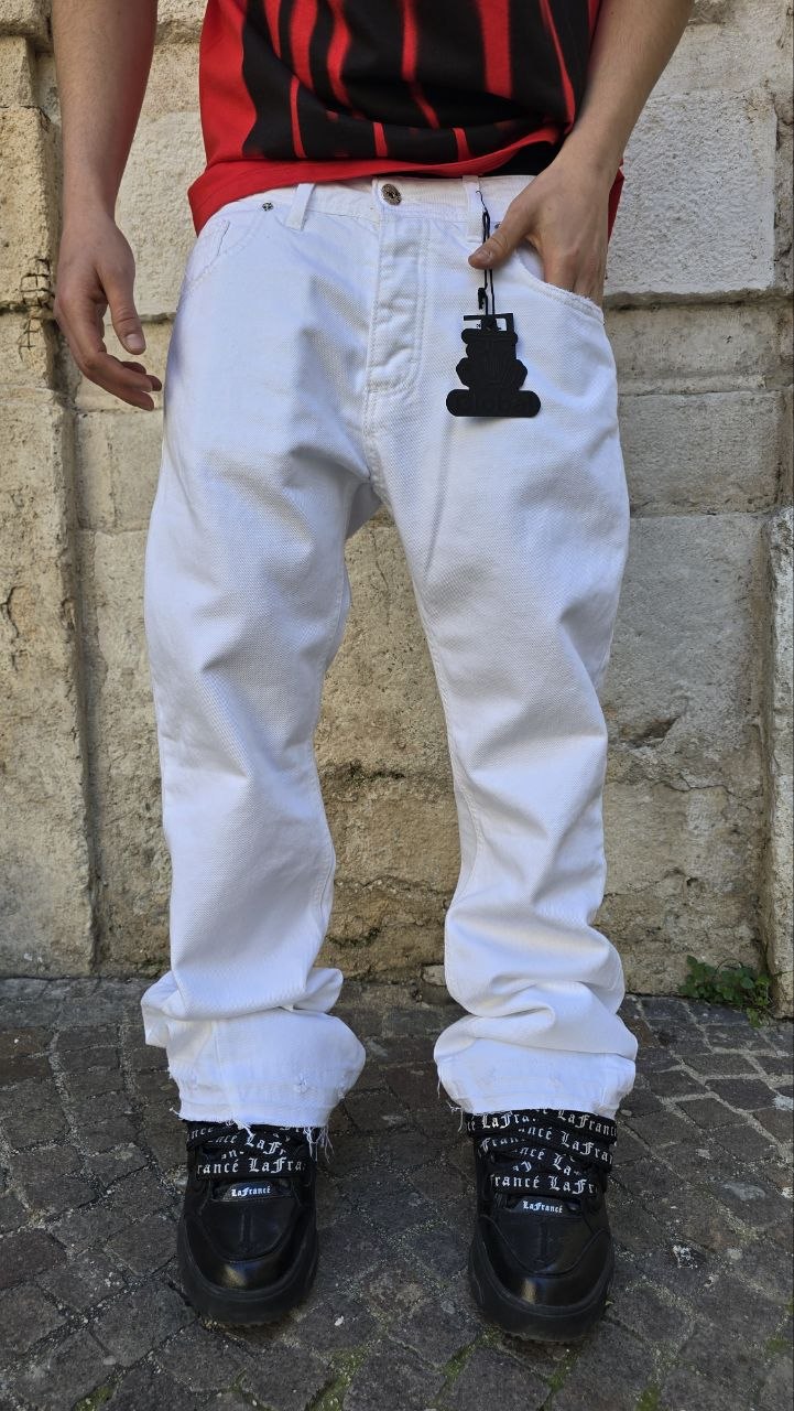 JEANS FLARE GLOBAL BRAND ART. 7000 - BIANCO