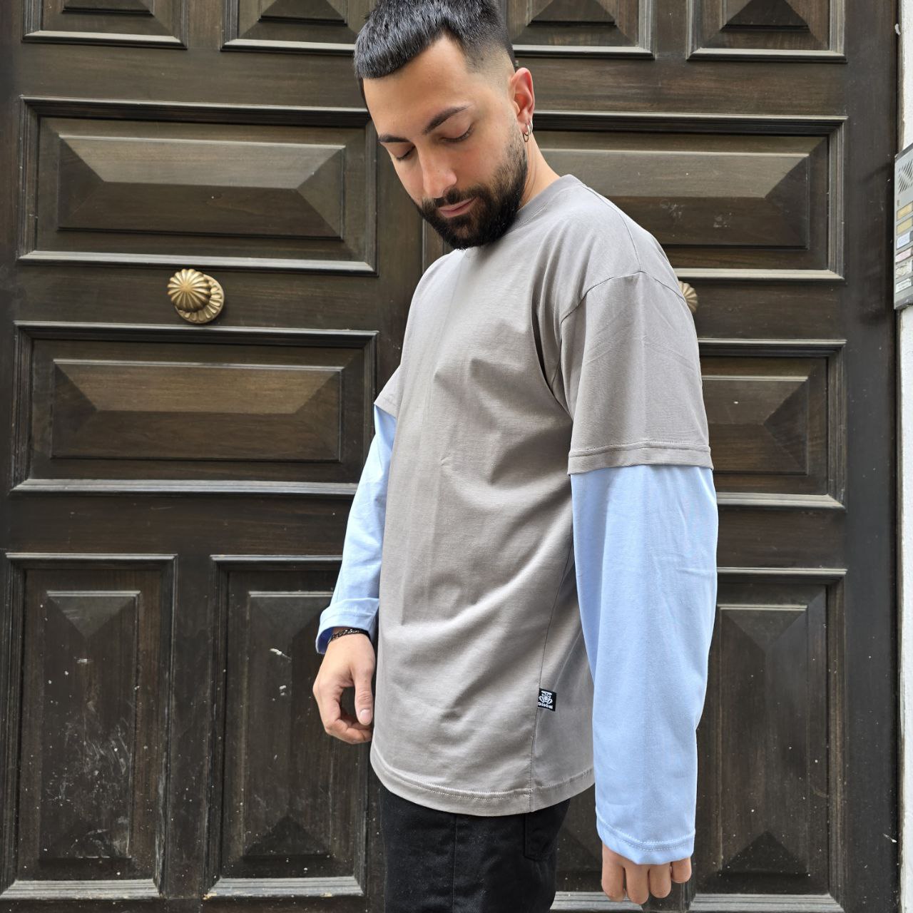 Long Sleeve GBL doppio colore - Grigio