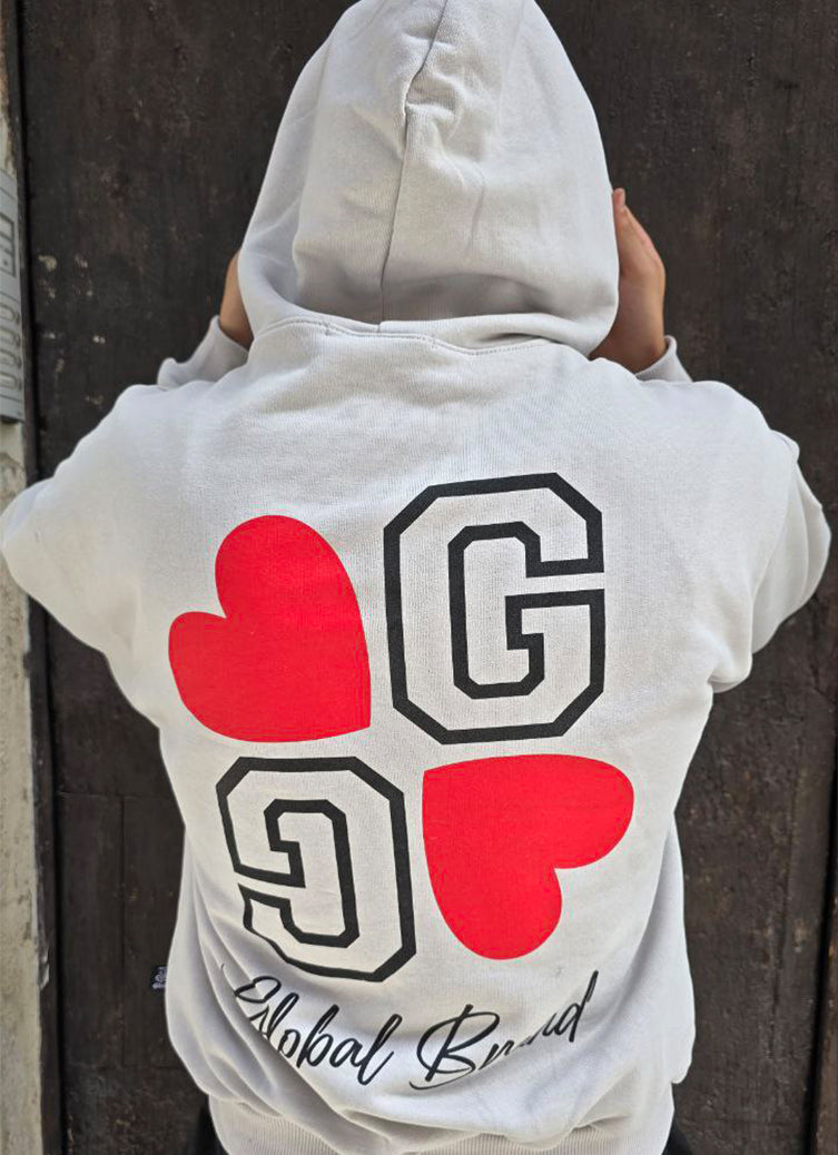 FELPA BOXY GLOBAL COD. BIG LOVE - GRIGIO PERLA