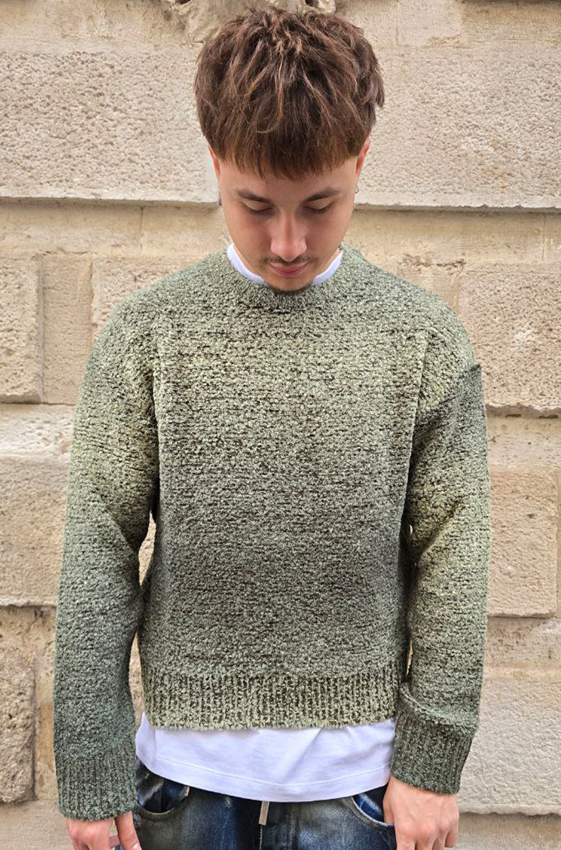 MAGLIONE CROPPED GLOBAL COD. SFUMATO - VERDE