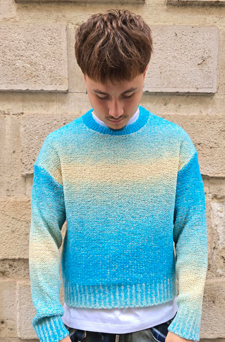 MAGLIONE CROPPED GLOBAL COD. SFUMATO - CELESTE