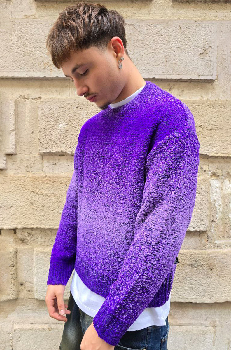 MAGLIONE CROPPED GLOBAL COD. SFUMATO - VIOLA