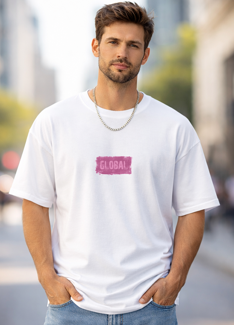 T-SHIRT GLOBAL BRAND ART. 8014 - BIANCO/ROSA
