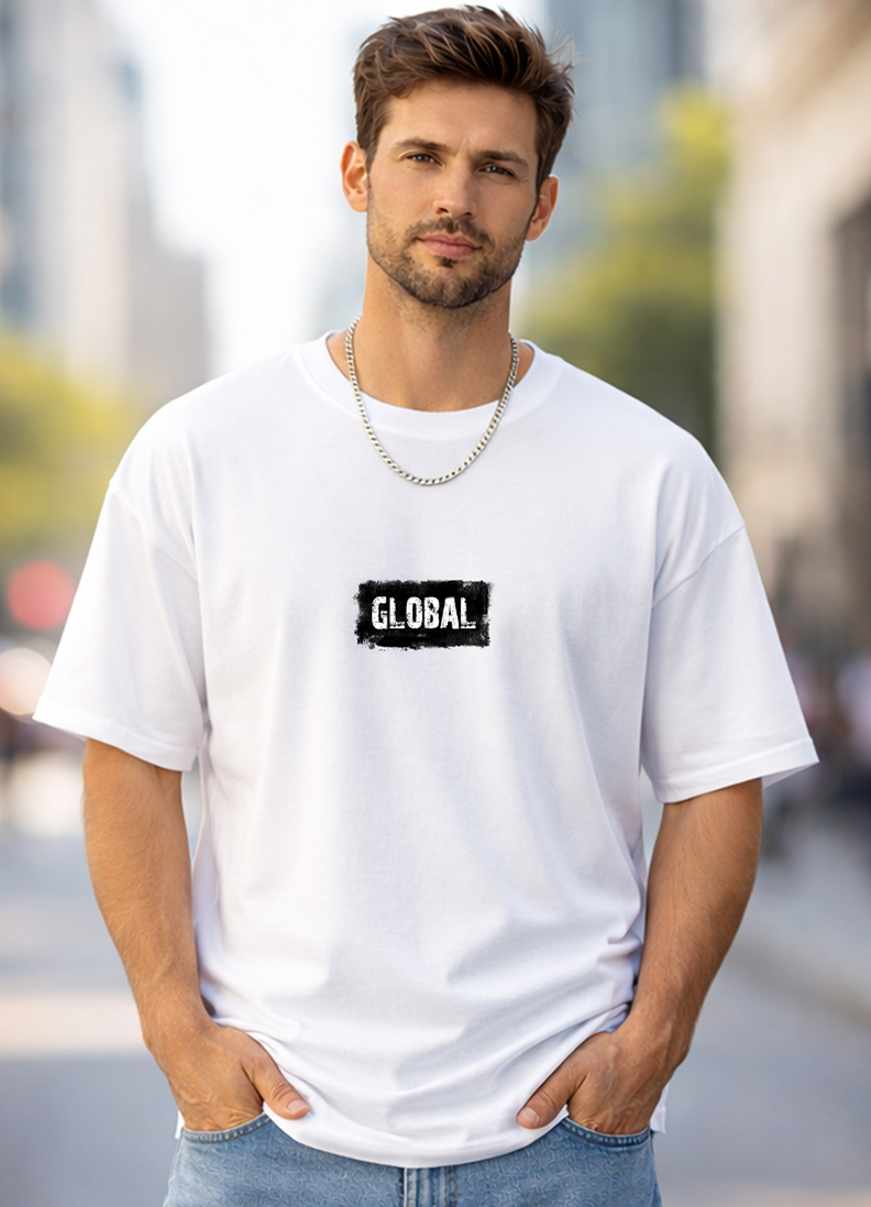 T-SHIRT GLOBAL BRAND ART. 8014 - BIANCO/NERO