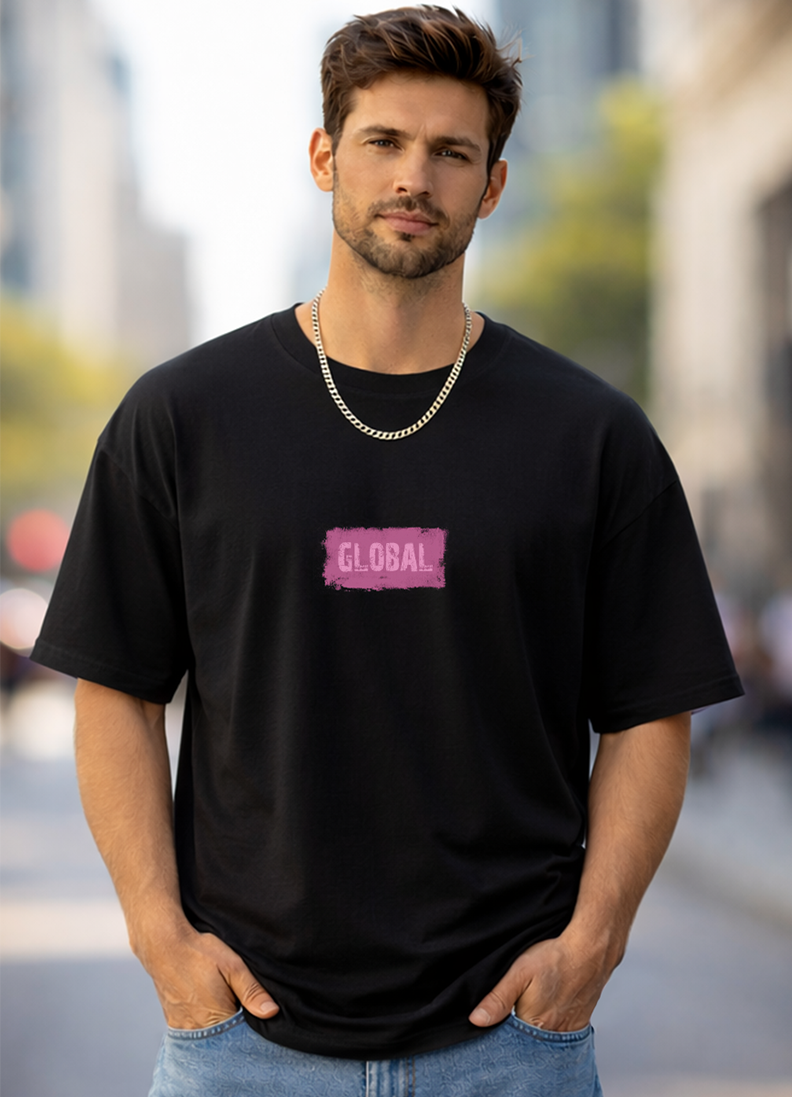 T-SHIRT GLOBAL BRAND ART. 8014 - NERO/ROSA