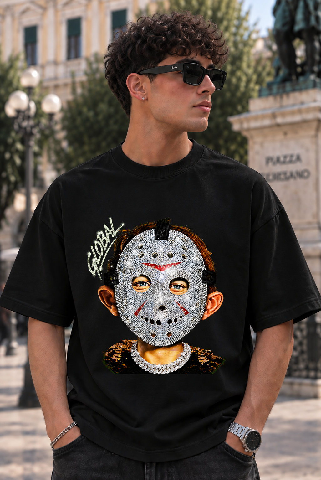 T-SHIRT GLOBAL BRAND OVERSIZE NERA - ART. BABY JASON
