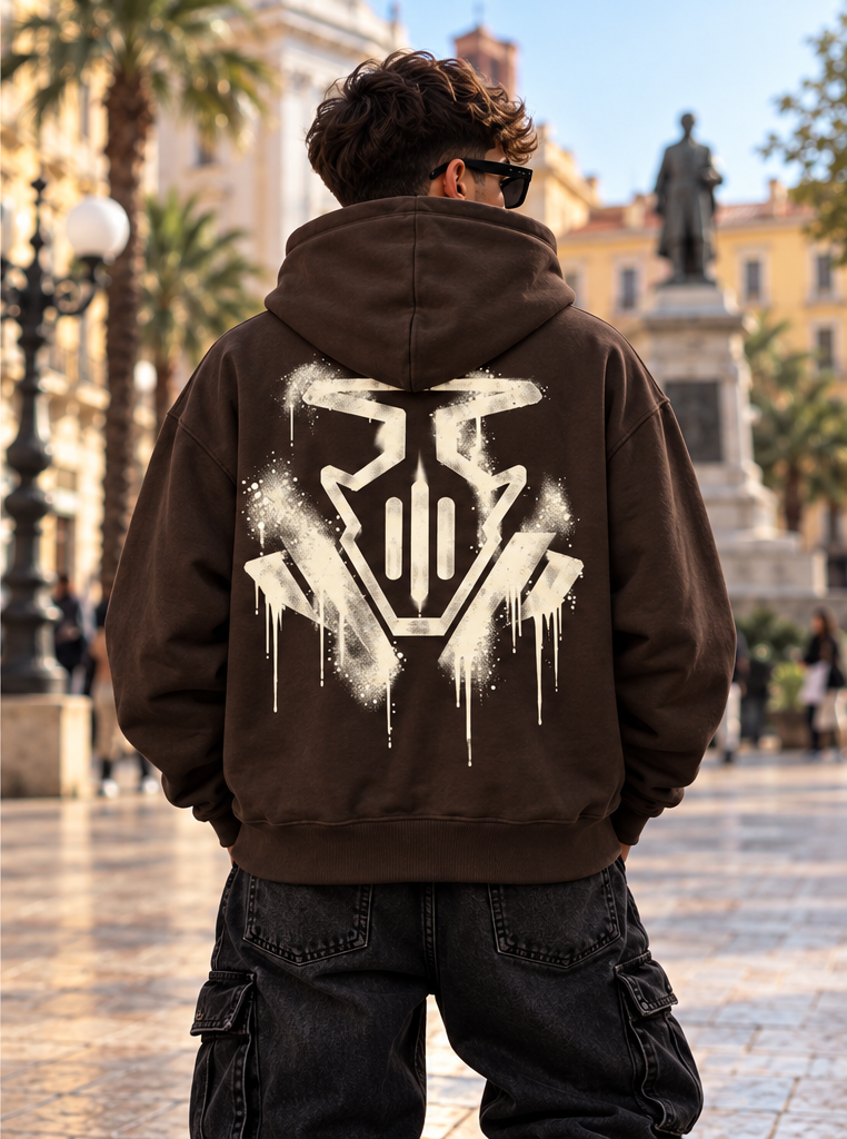 HOODIE GLOBAL BRAND REGULAR FIT MORO - ART. GRADIENT LOGO