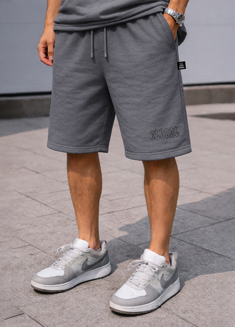 PANTALONCINO GLOBAL BRAND MINI WRITE GOTH - FERRO