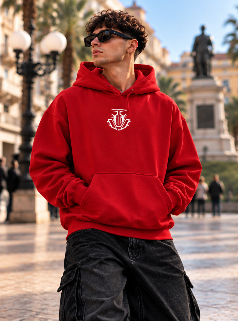HOODIE GLOBAL BRAND REGULAR FIT ROSSO - ART. ALL IN