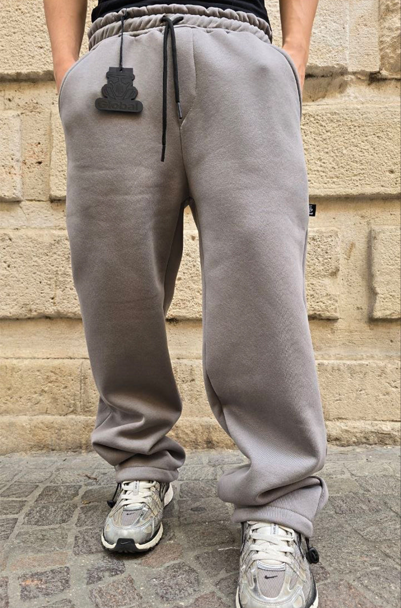 PANTALONE GLOBAL BRAND MOD. JOGGER FONDO LARGO - GRIGIO FERRO