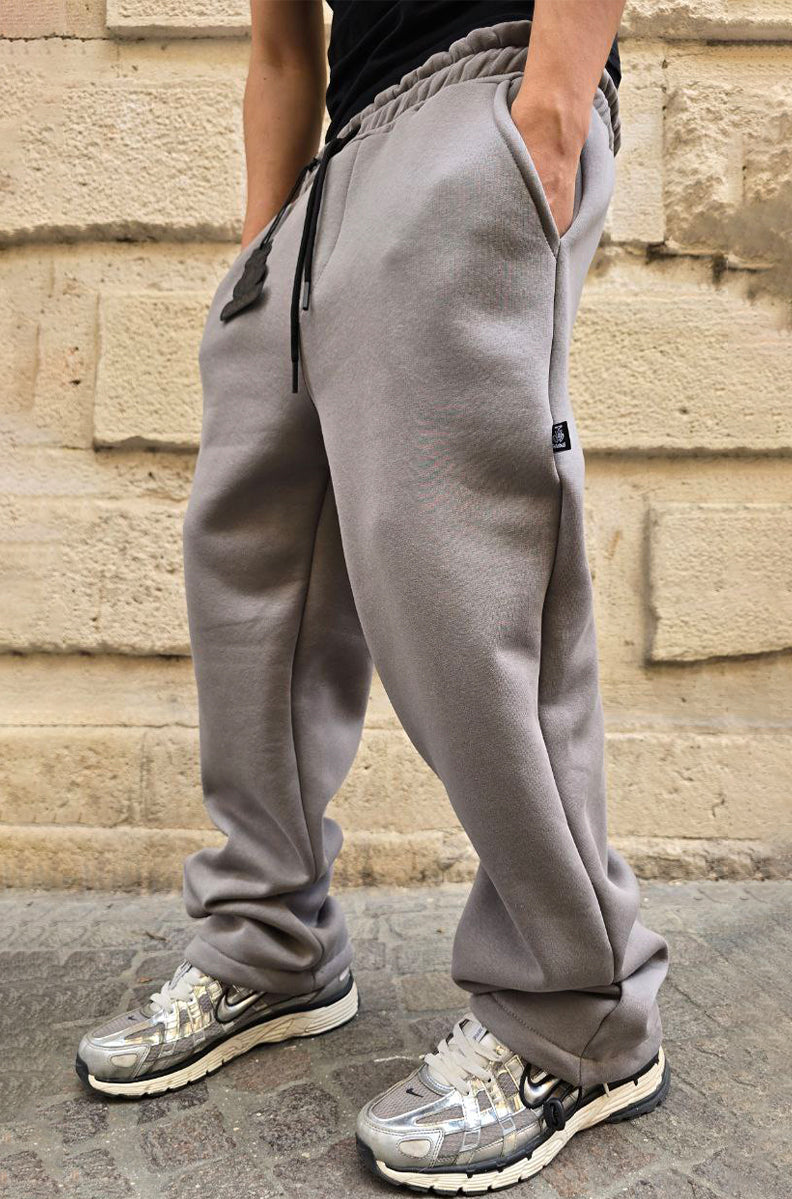 PANTALONE GLOBAL BRAND MOD. JOGGER FONDO LARGO - GRIGIO FERRO