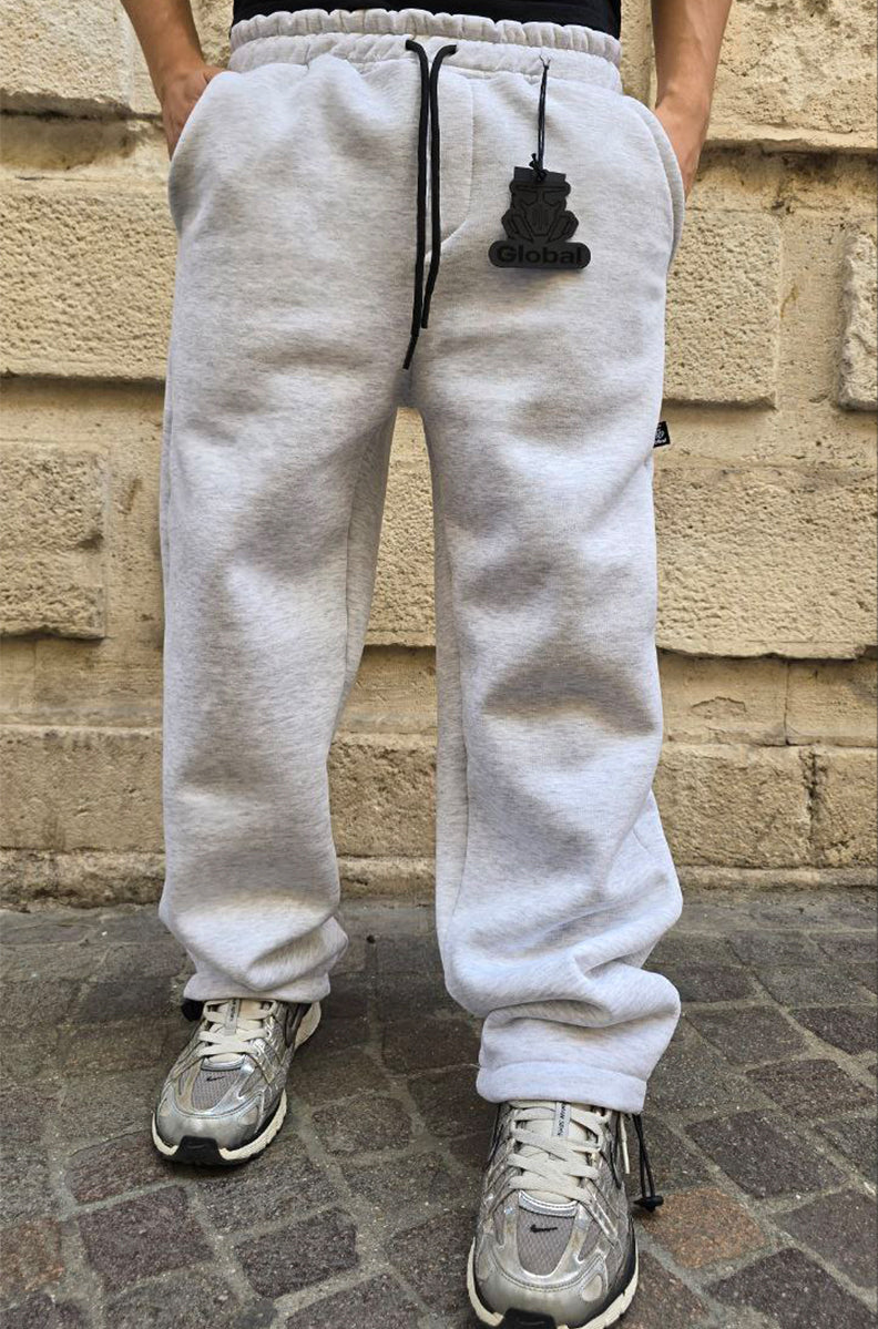 PANTALONE GLOBAL BRAND MOD. JOGGER FONDO LARGO - GRIGIO NK