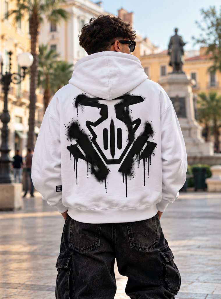 HOODIE GLOBAL BRAND REGULAR FIT BIANCA - ART. GRADIENT LOGO