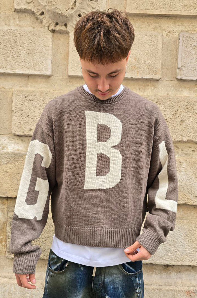 MAGLIONE CROPPED GLOBAL COD. GBL - MORO