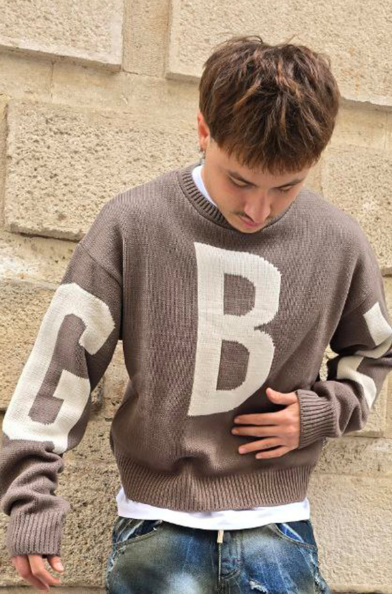 MAGLIONE CROPPED GLOBAL COD. GBL - MORO