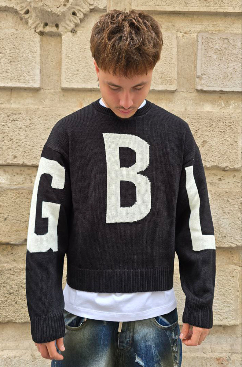 MAGLIONE CROPPED GLOBAL COD. GBL - NERO