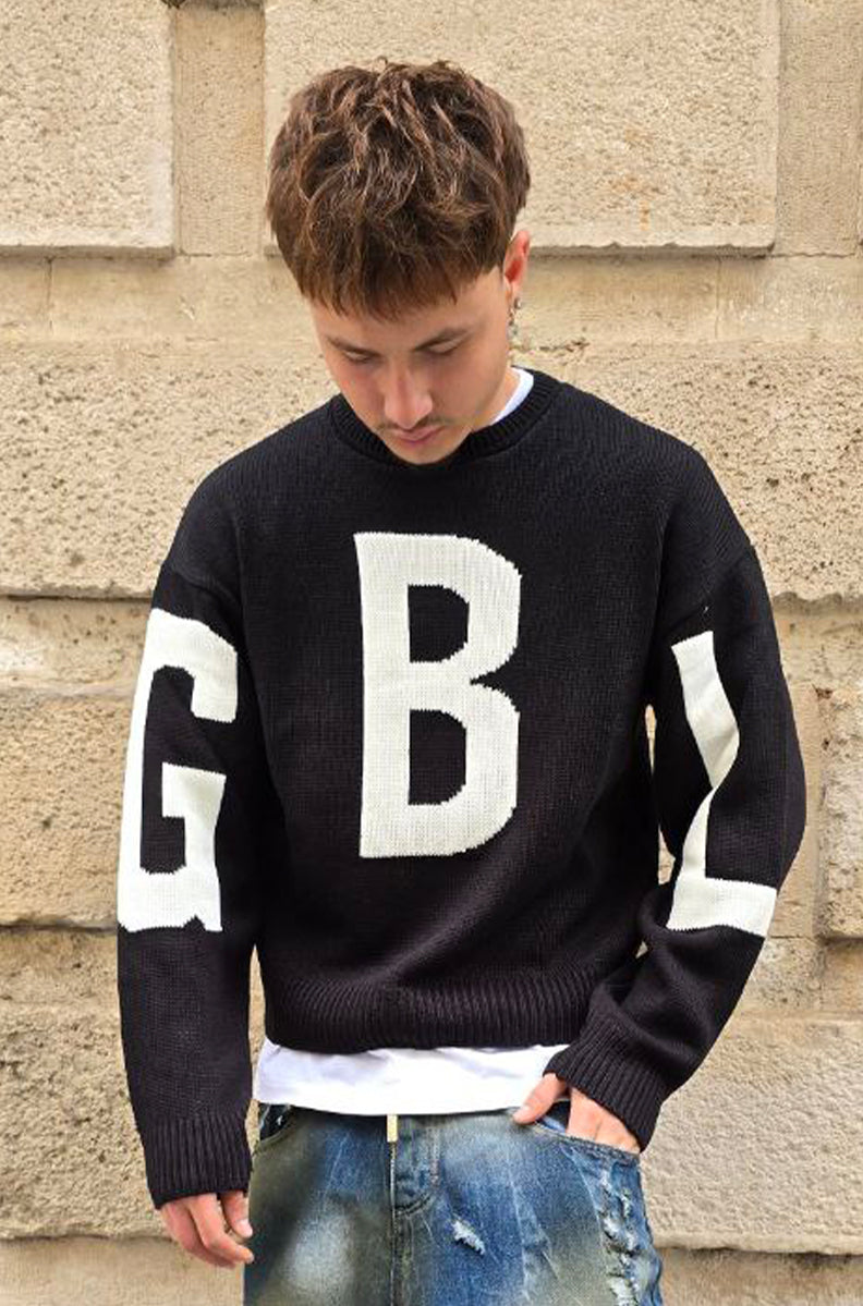 MAGLIONE CROPPED GLOBAL COD. GBL - NERO