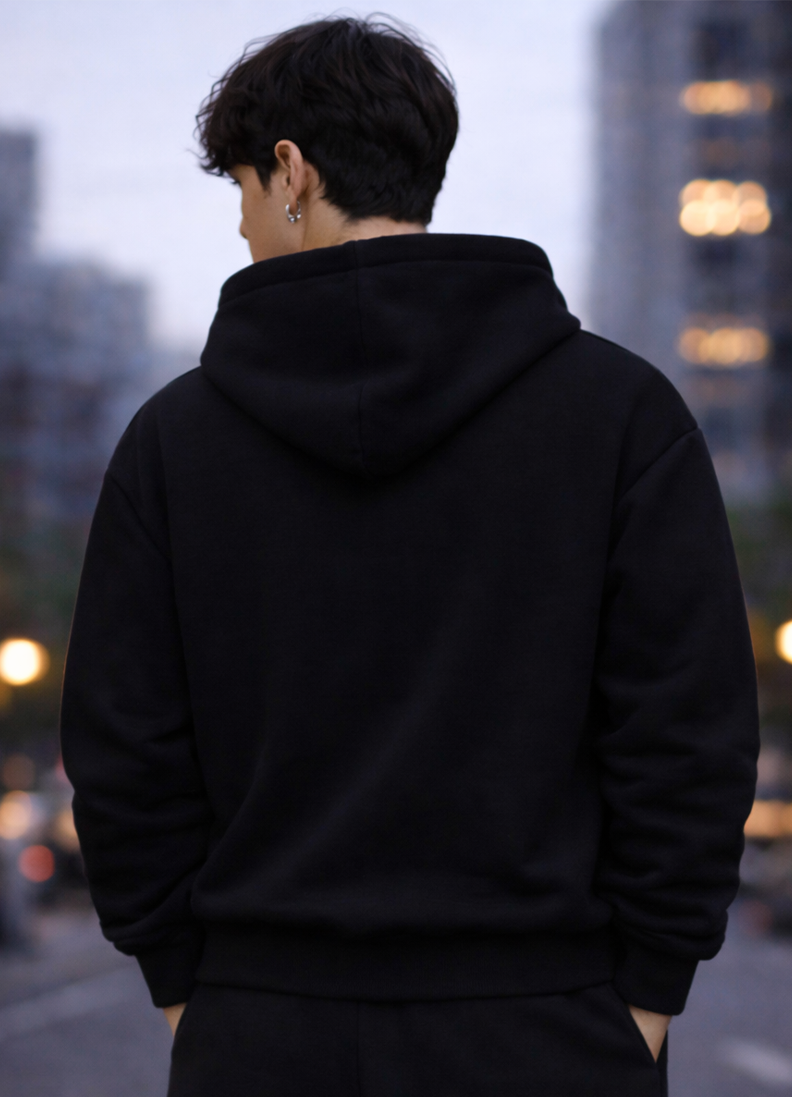 FELPA ZIP GLOBAL BRAND ART. 8024 - NERO