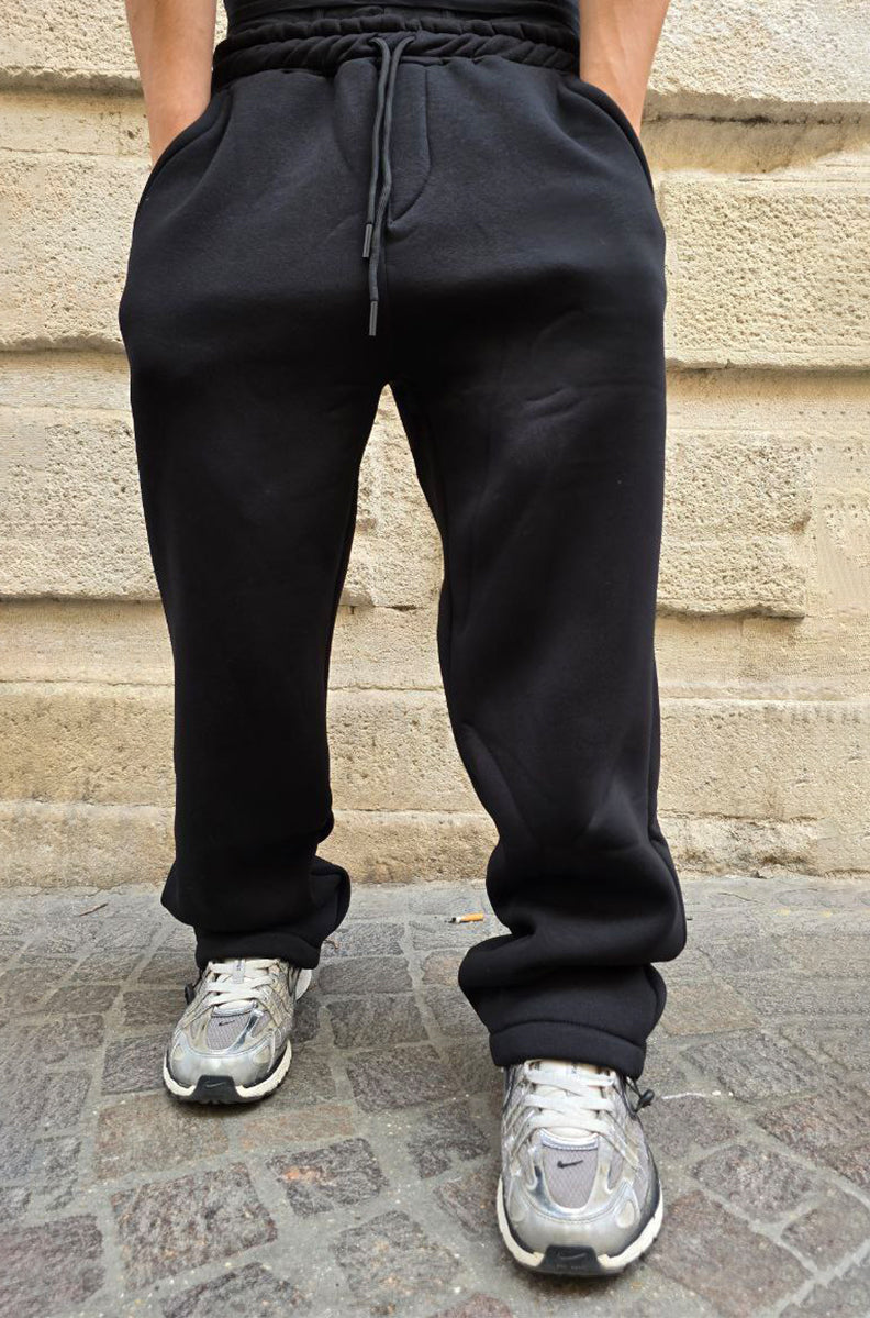 PANTALONE GLOBAL BRAND MOD. JOGGER FONDO LARGO - NERO