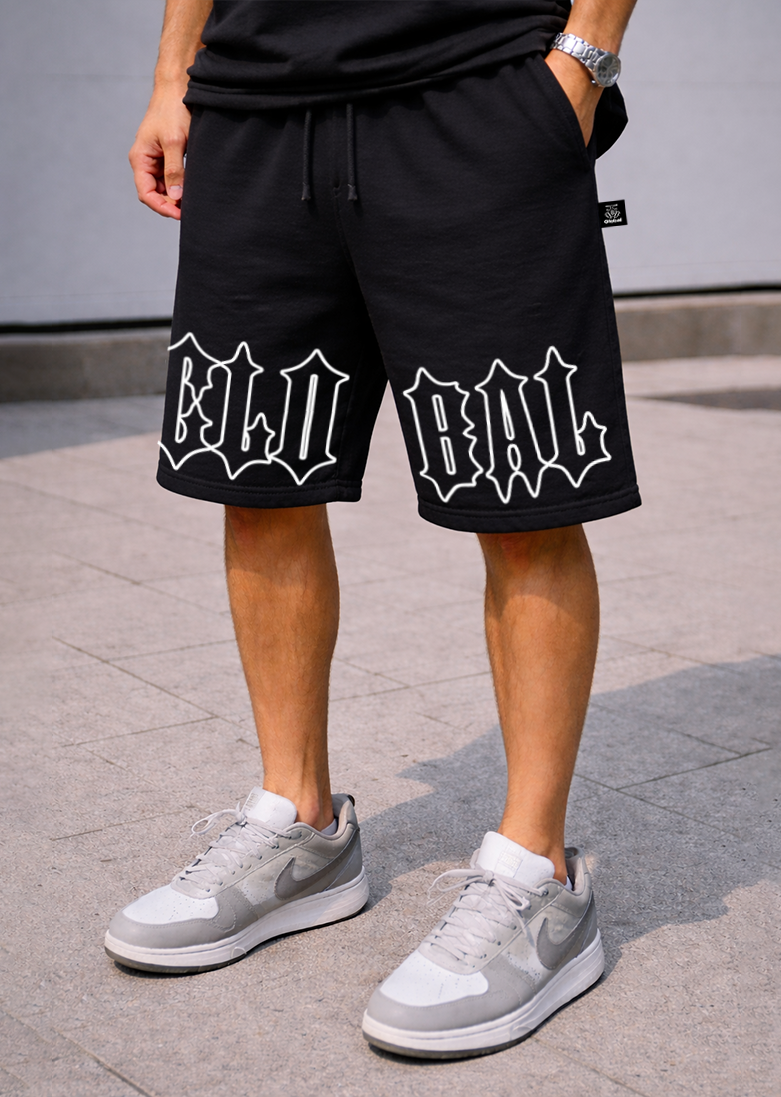 PANTALONCINO GLOBAL BRAND WRITE GOTH - NERO