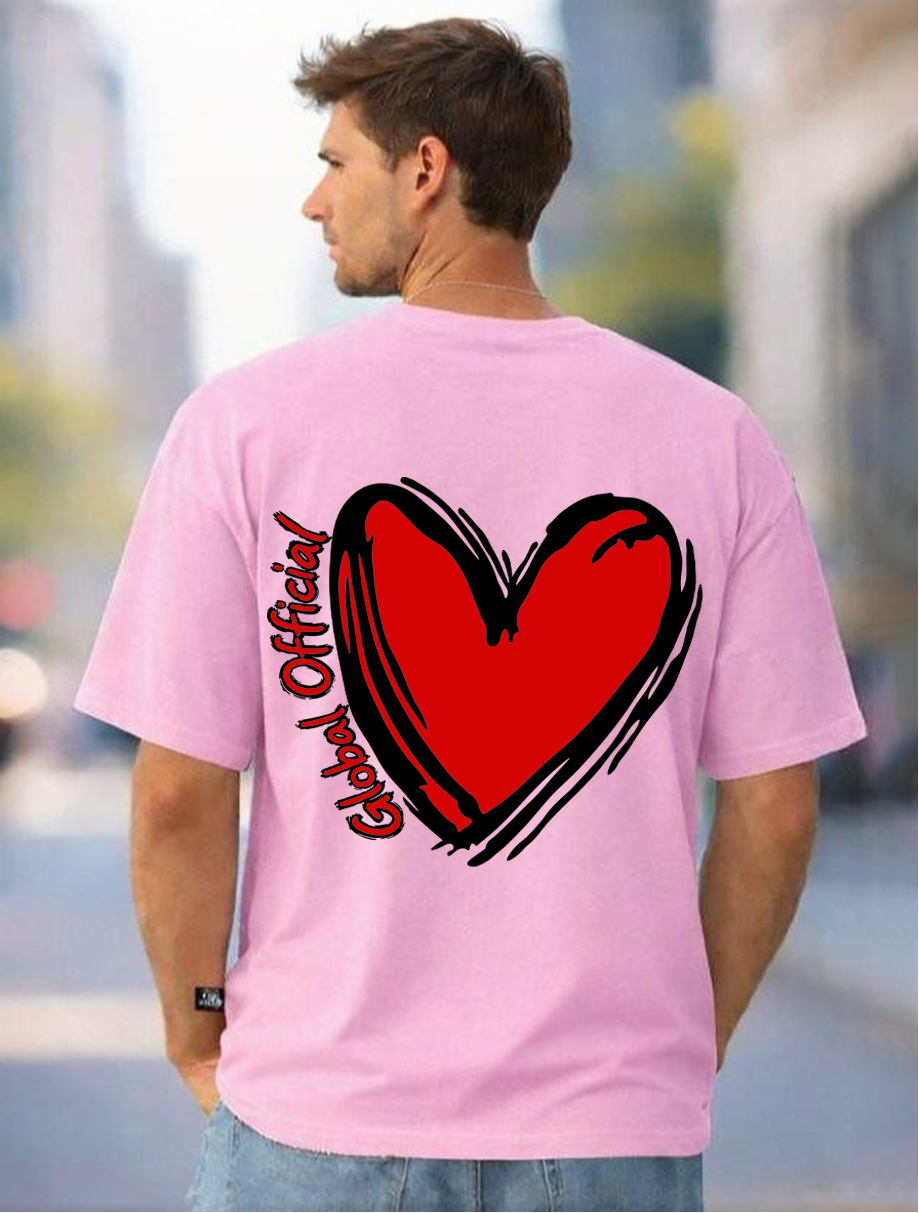 T-SHIRT GLOBAL BRAND ART. BIG HEART - ROSA
