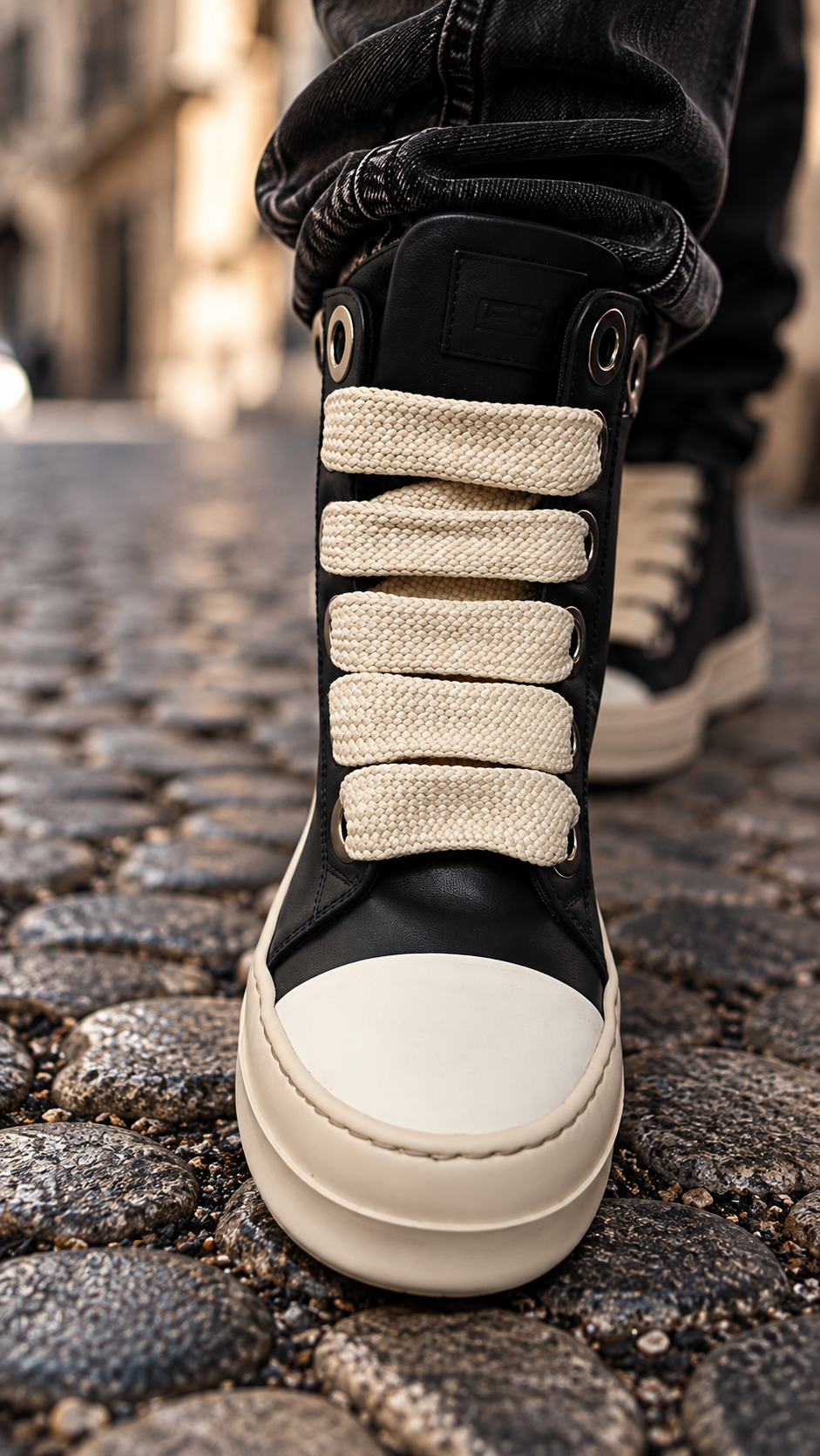 SNEAKERS NERA MODELLO RICK OWEN PASSANTE LARGO