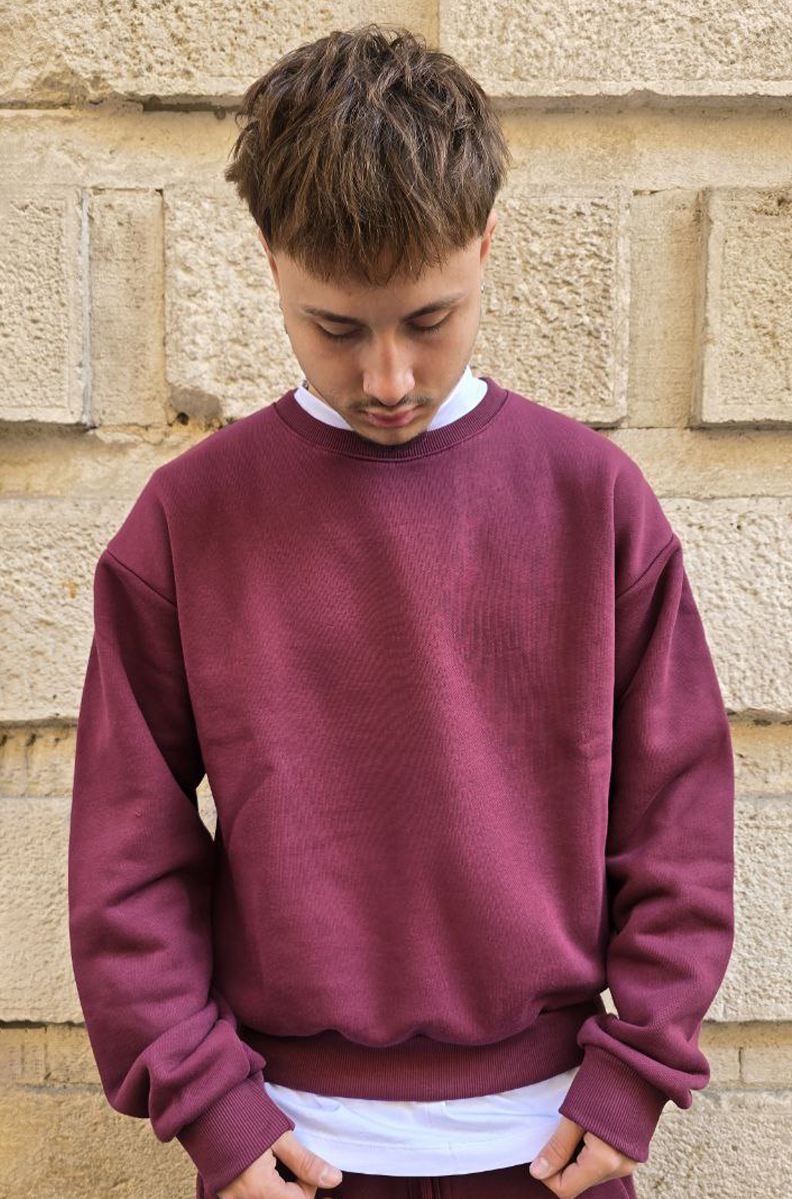 GIROCOLLO COTONE 500GSM GLOBAL BRAND MOD. DIAGONALE - BORDOUX