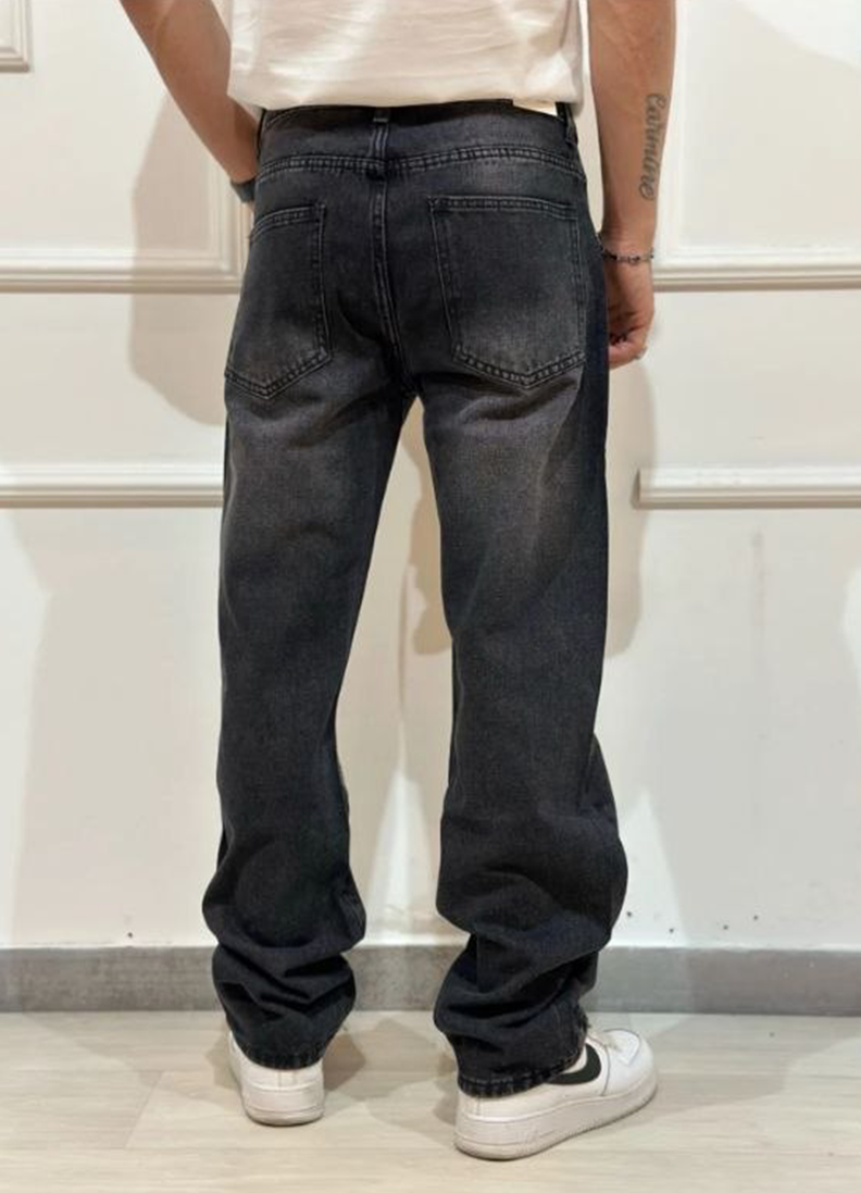 JEANS REGULAR FIT NERO CON CROCI - ART. 8816