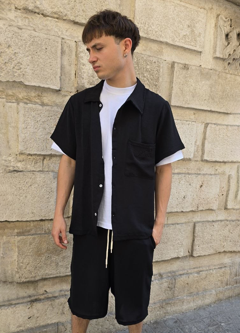 COMPLETO GLOBAL BRAND RICAMATO - NERO