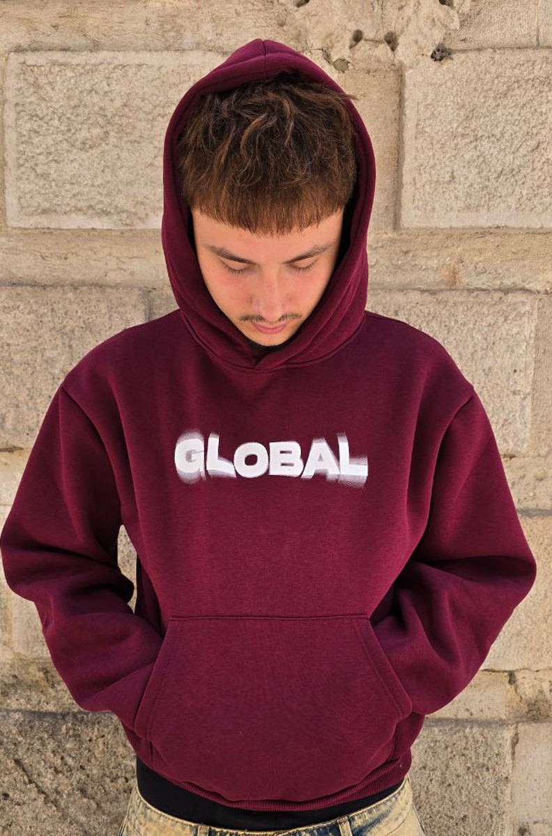 FELPA BOXY GLOBAL COD. SFUMATO - BORDOUX