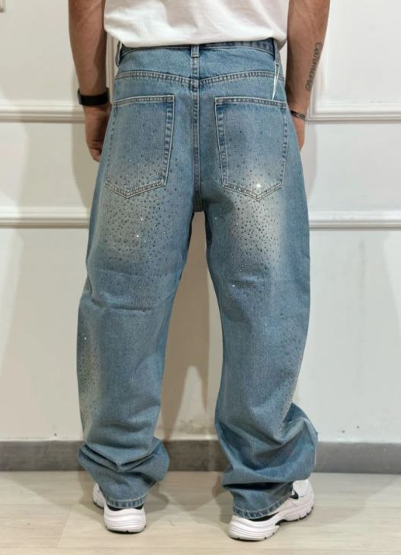 JEANS BAGGY STRASS ART. JK09 - CELESTE SABBIATO