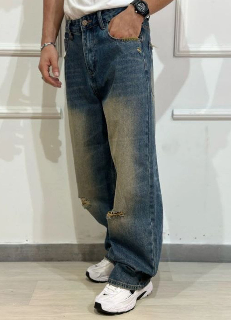 JEANS BAGGY ART. JK03 - BLU SABBIATO