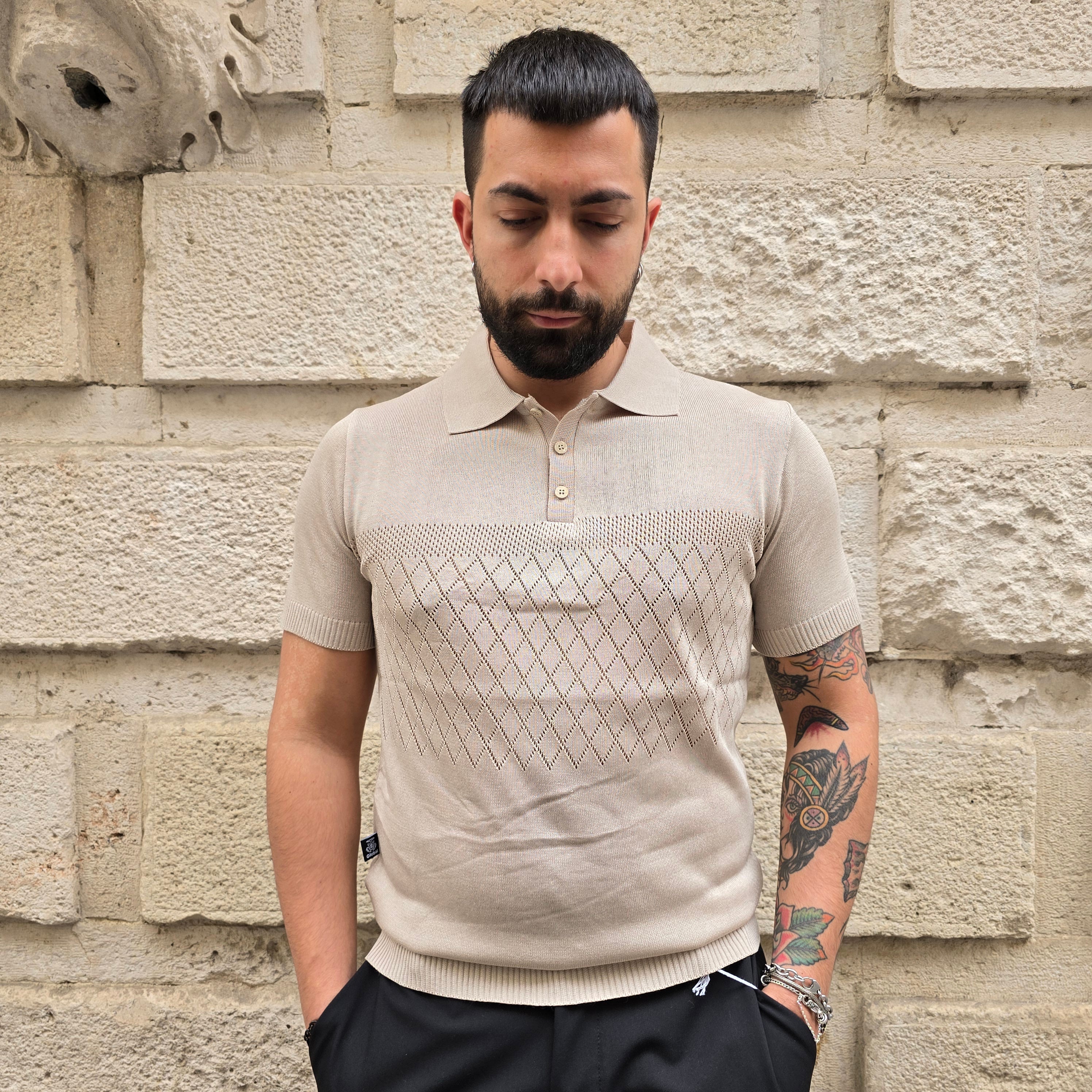 Polo con bottoni GBL Traforato art. 277 - Corda