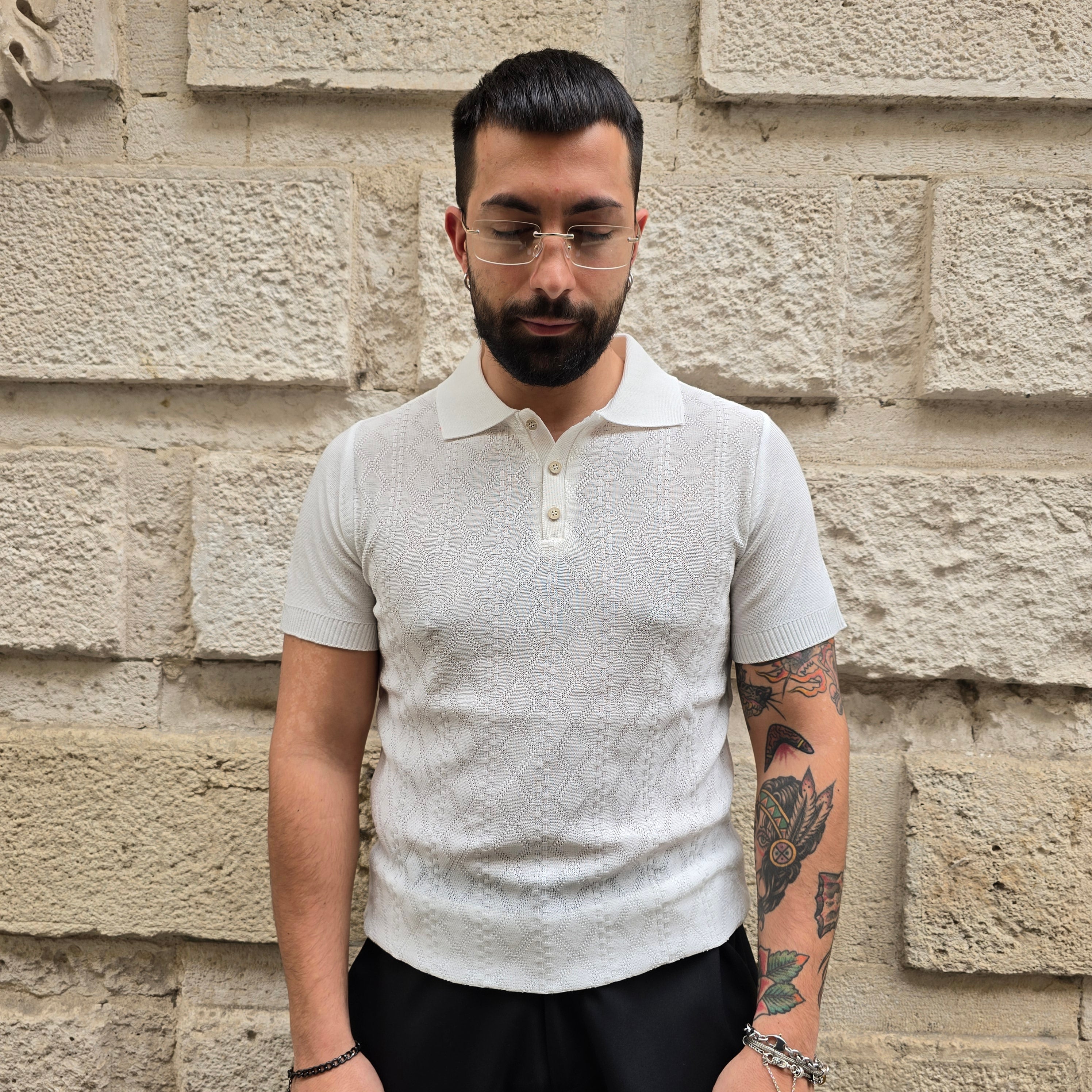Polo con bottoni GBL art. 290 - Panna