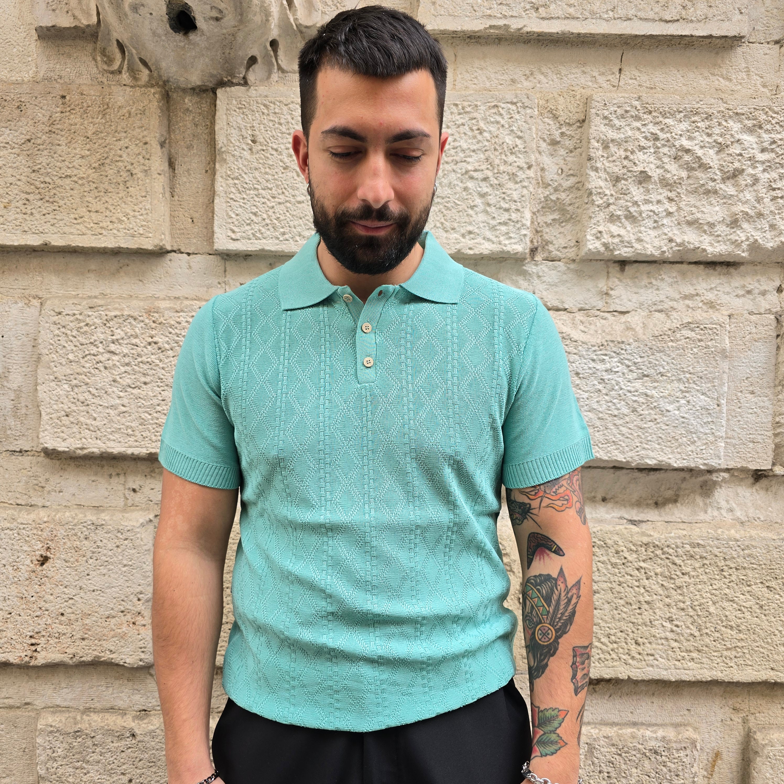 Polo con bottoni GBL art. 290 - Verdino