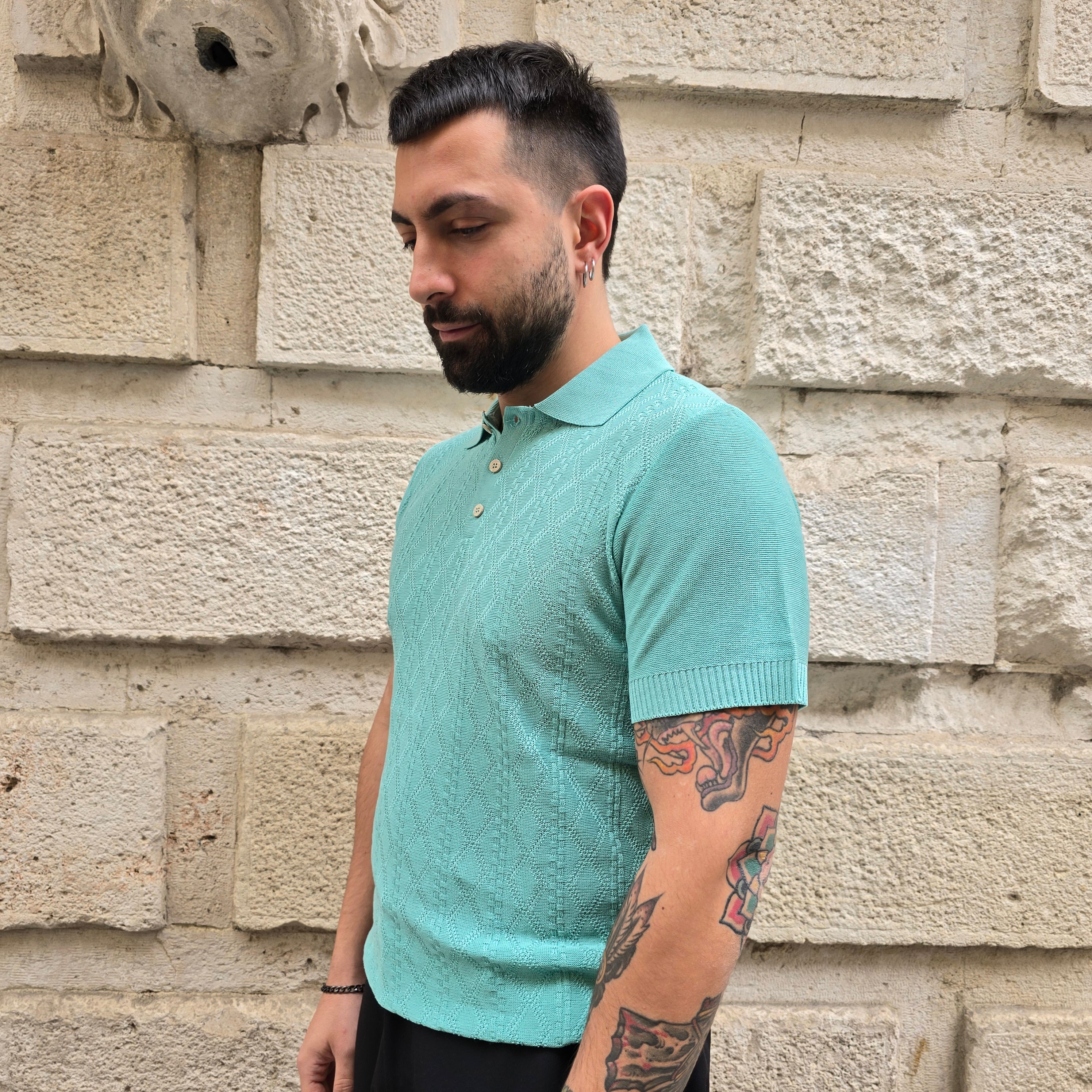 Polo con bottoni GBL art. 290 - Verdino
