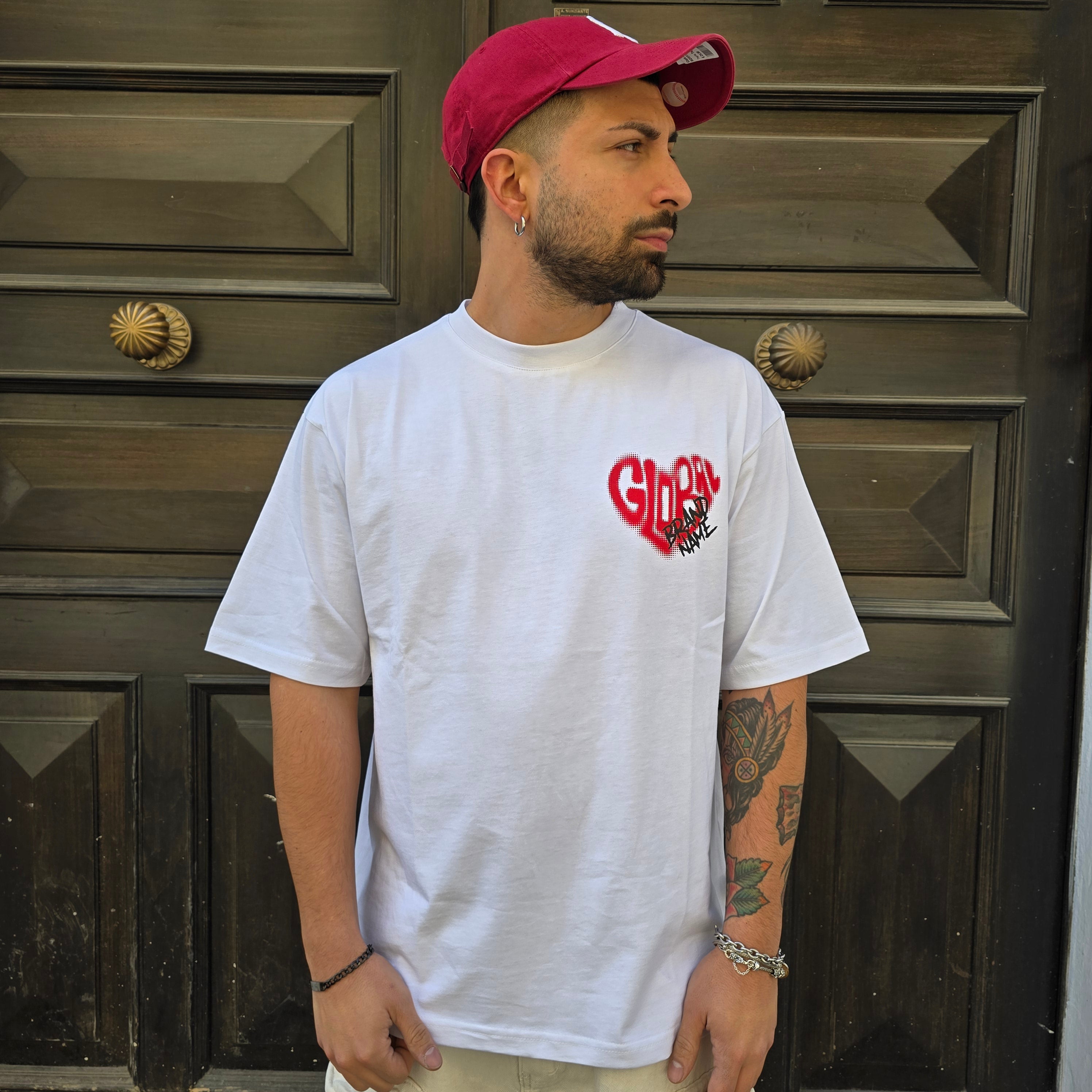 T-Shirt GBL Heart Love - Bianco