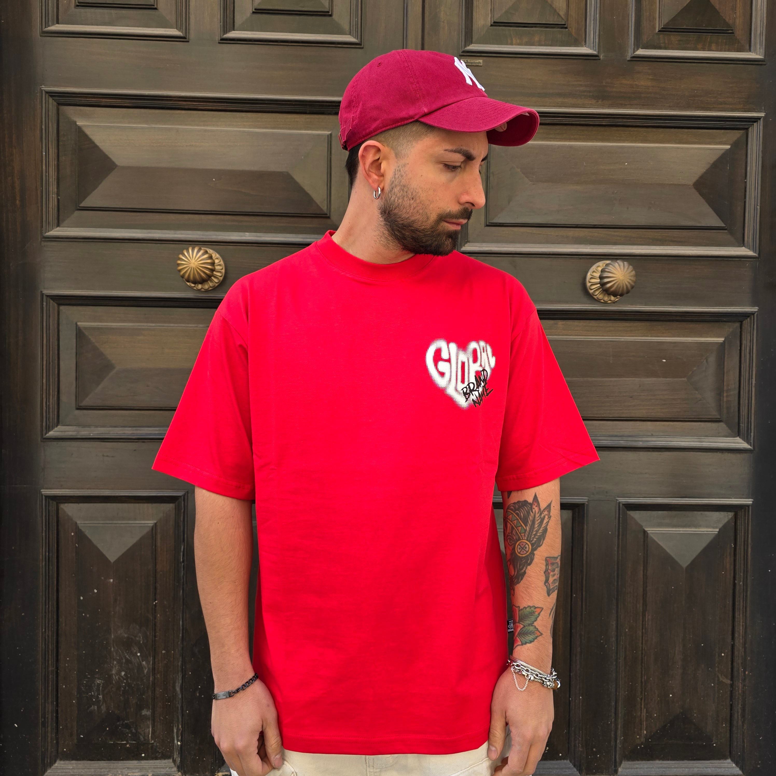T-Shirt GBL Heart Love - Rosso