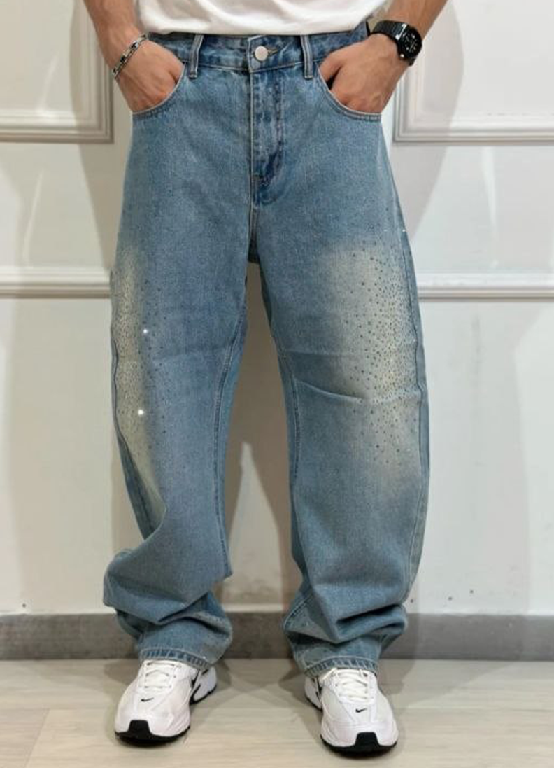 JEANS BAGGY STRASS ART. JK09 - CELESTE SABBIATO