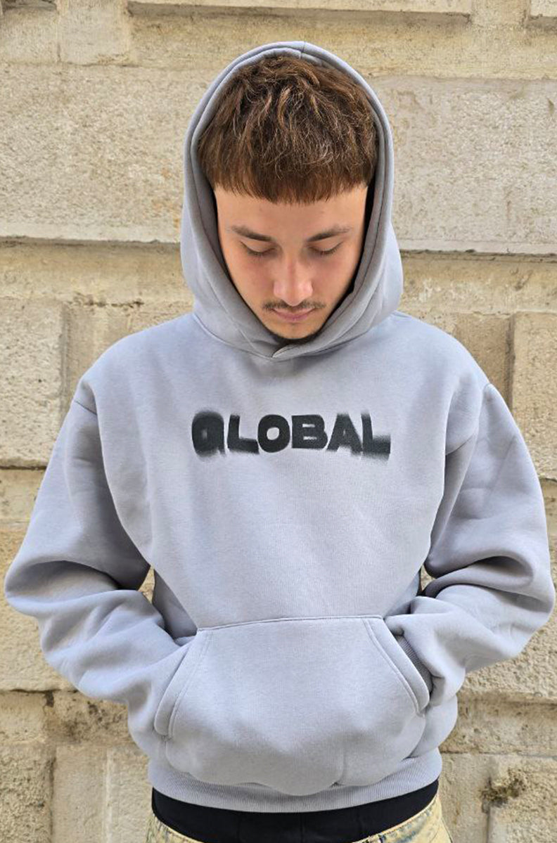 FELPA BOXY GLOBAL COD. SFUMATO - GRIGIO PERLA
