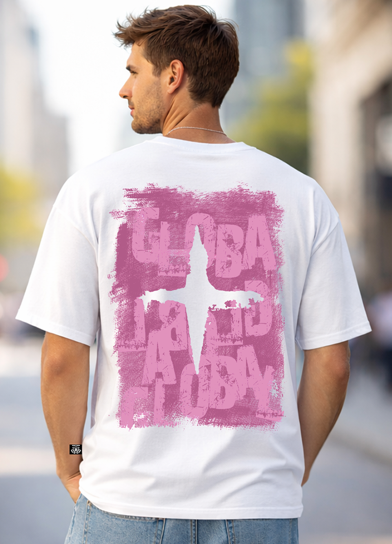 T-SHIRT GLOBAL BRAND ART. 8014 - BIANCO/ROSA