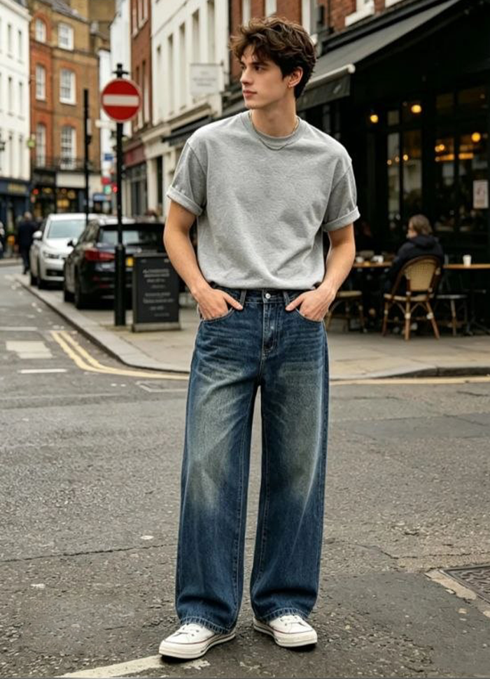 JEANS BAGGY ART. KK3208# - BLU DENIM