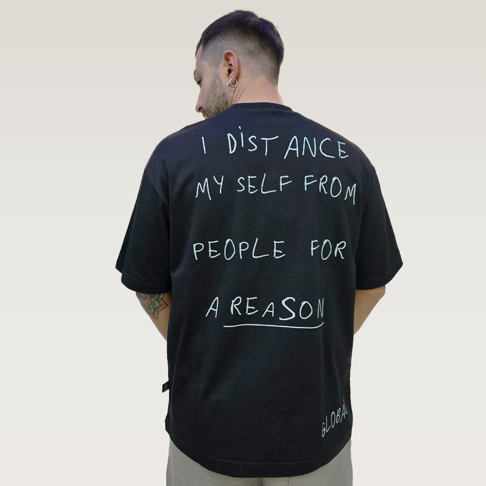 T-Shirt Semi Cropped Writer - Nero/Bianco