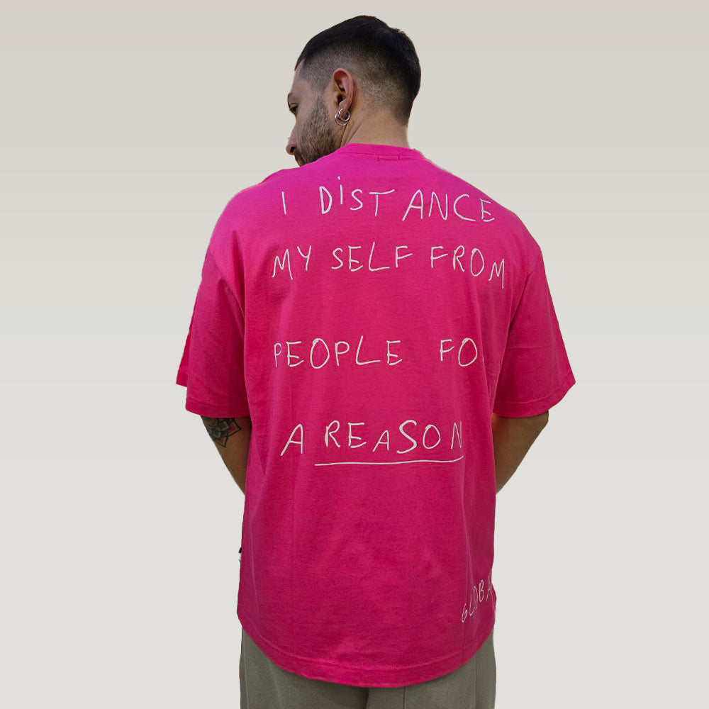 T-Shirt Semi Cropped Writer - Fuxia